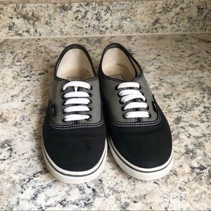 Black and grey Vans